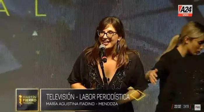 Mara Agustina Fiadino se llev el Martn Fierro a Labor Periodstica en Televisin